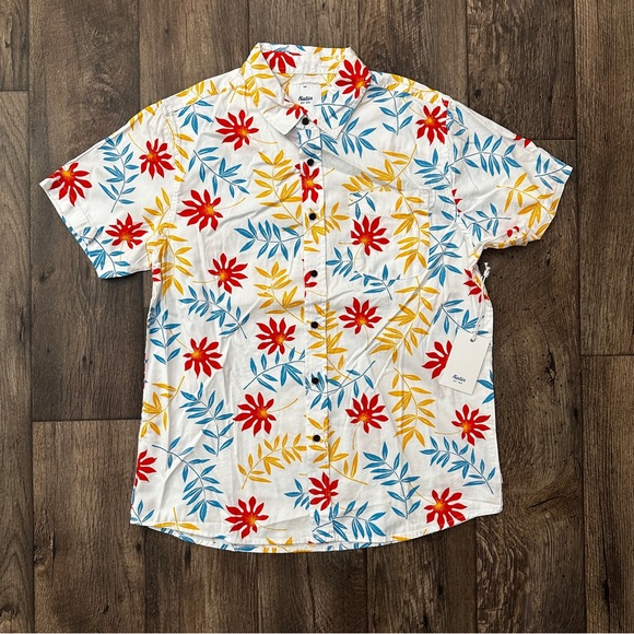 Katin Carton Rayon Blend Short Sleeves Shirt Men’s Size M Floral Multicolour